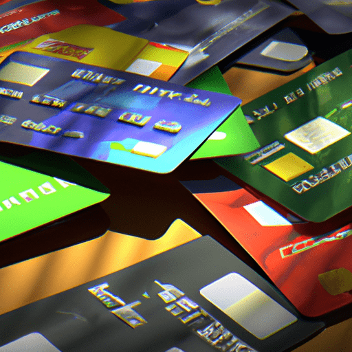 Collection of credit cards on table